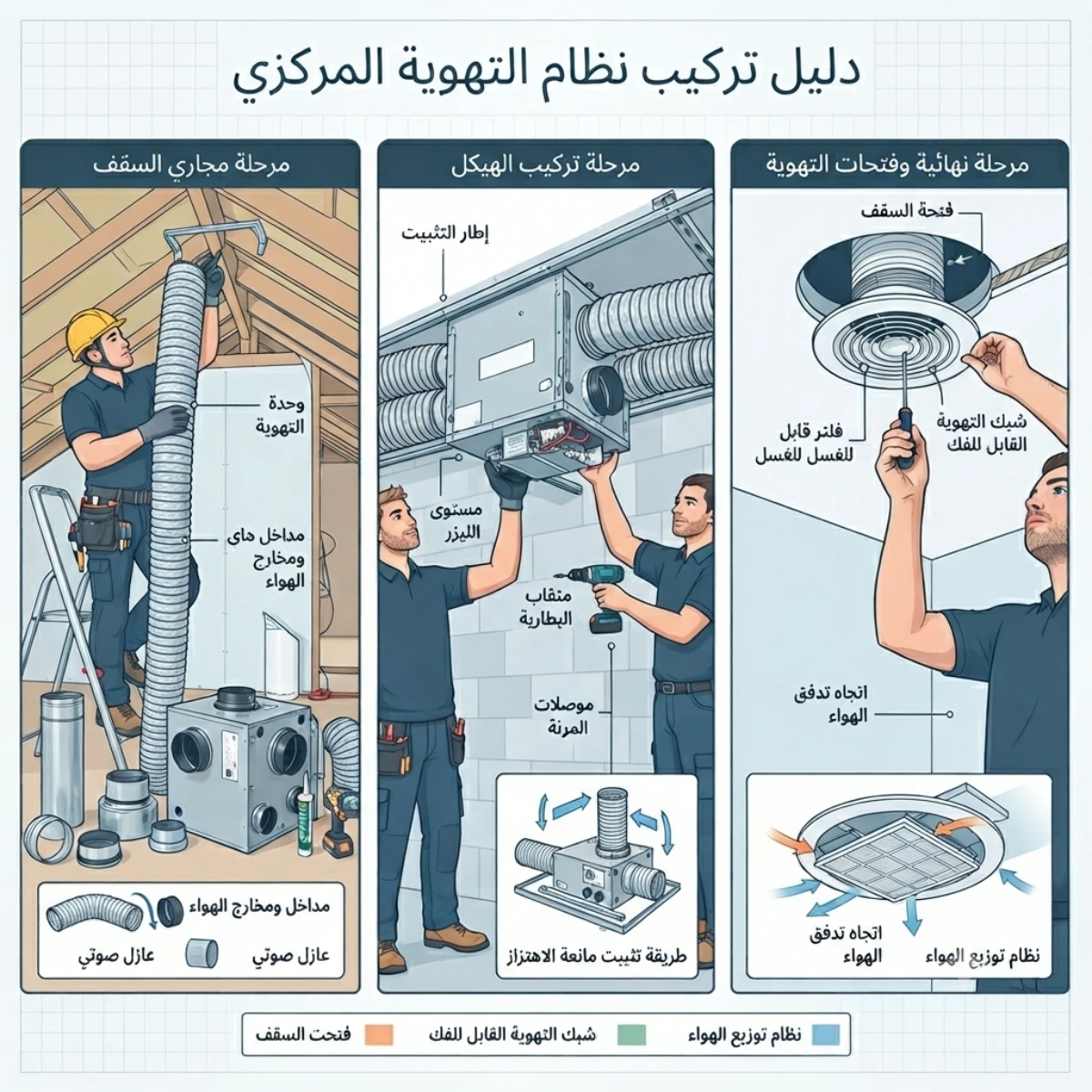 تركيب تهوية مركزية الكويت 5 03 central ventilation steps